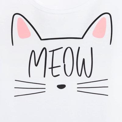 Пижама женская (футболка, шорты) KAFTAN Meow, размер 48-50
