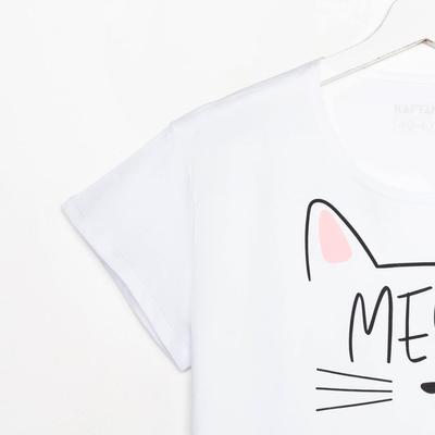 Пижама женская (футболка, шорты) KAFTAN Meow, размер 48-50