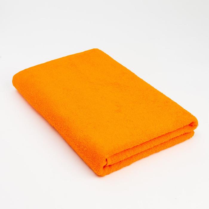 Полотенце махровое Экономь и Я 70х130 см, цв. оранжевый, 100% хлопок, 320 гр/м2 - фото 1907280591