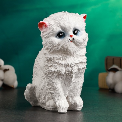 Копилка для денег «Котёнок», гипс, белый, 16×12 см