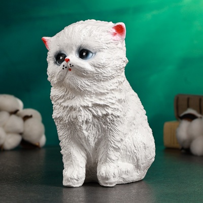 Копилка для денег «Котёнок», гипс, белый, 16×12 см