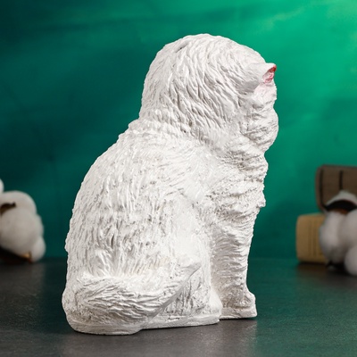 Копилка для денег «Котёнок», гипс, белый, 16×12 см