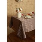 Скатерть "Этель" Geometry 150*220 +/-3см, цв.кофейный, пл. 192 г/м2, хл с ВГМО - фото 50838839