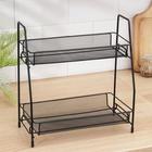 Этажерка 2х-ярусная Доляна, 31×17×32.5 см, чёрная - Фото 7