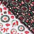 Бумага упаковочная новогодняя глянцевая «Рождественские веночки», двусторонняя, 70×100 см - Фото 2