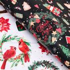 Бумага упаковочная новогодняя глянцевая «Рождественские веночки», двусторонняя, 70×100 см - Фото 3
