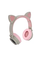 Наушники беспроводные, накладные, с ушками кошки, Hoco W27, Bluetooth 5.0, с микрофоном, с подсветкой, 300 мАч, серые - Фото 4