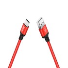 Кабель Hoco X14 Times Speed, Type-С - USB, 3 А, 1 м, черно-красный - Фото 2