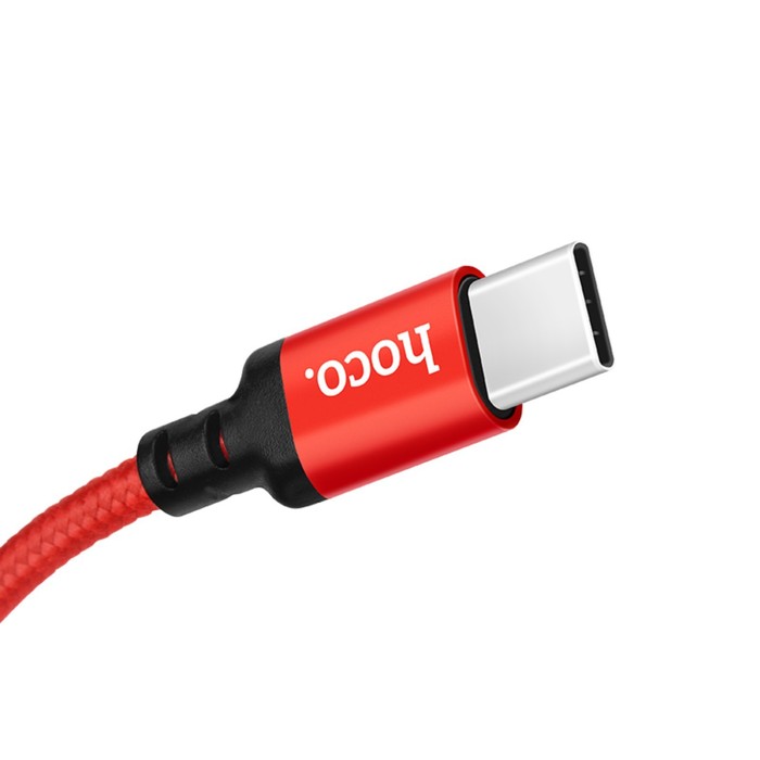 Кабель Hoco X14 Times Speed, Type-С - USB, 3 А, 1 м, черно-красный - фото 51453619