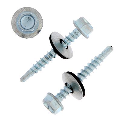 Саморезы кровельные ТУНДРА krep с буром 4.8×35 мм, цинк, 60 шт.