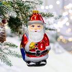 Ёлочная игрушка "Санта Клаус с подарками", 16.5 см, стекло - фото 9356758