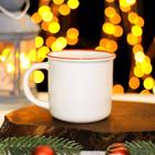Кружка фарфоровая Доляна «Новый год. Дед Мороз», 380 мл, цвет белый - Фото 2