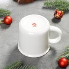 Кружка фарфоровая Доляна «Новый год. Дед Мороз», 380 мл, цвет белый - Фото 3