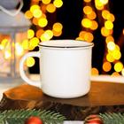 Кружка фарфоровая Доляна «Ёлочка», 380 мл, цвет белый - Фото 2