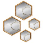 Набор настенных зеркал «Бамбук», зеркальная поверхность 22,7 × 20/15 × 13,2 см, цвет золотистый - Фото 3