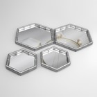 Набор настенных зеркал «Бамбук», зеркальная поверхность 22,7 × 20/15 × 13,2 см, цвет серебристый - Фото 3