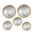 Настенные зеркала «Бамбук», набор - 5 шт., d зеркальной поверхности 20,5/13 см, цвет золотистый - Фото 3