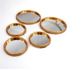 Настенные зеркала «Бамбук», набор - 5 шт, d зеркальной поверхности 20,5/13 см, цвет золотистый - Фото 4