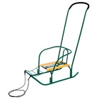 Санки детские «Ветерок 7», с ручкой, цвет зелёный - Фото 2