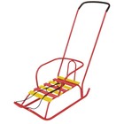 Санки детские «Ветерок 2», с ручкой, цвет алый - Фото 1