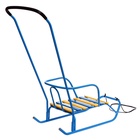 Санки детские «Ветерок 2», с ручкой, цвет голубой - Фото 6