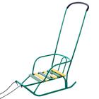 Санки детские «Ветерок 6», с ручкой, цвет зелёный - Фото 1