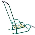 Санки детские «Ветерок 6», с ручкой, цвет зелёный - Фото 3