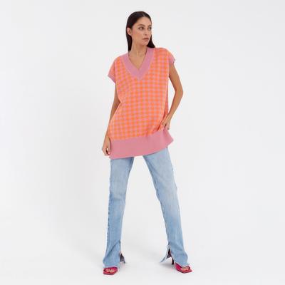 Жилет женский вязаный MIST, размер 42-48 one size, розовый