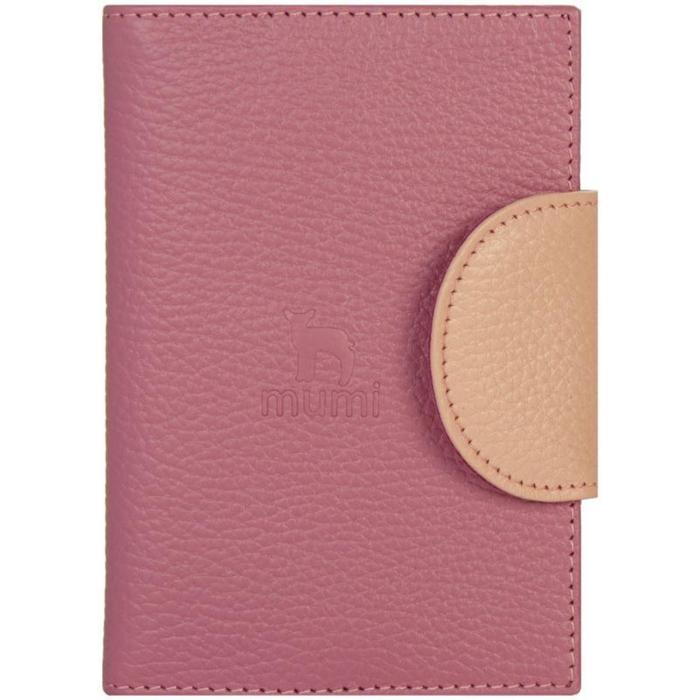 Обложка для паспорта на кнопке, цвет розовый