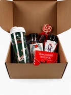 Подарочный набор гифтбокс «Новогодний подарок»: термостакан, чай, леденец, драже, молочный шоколад. - Фото 16