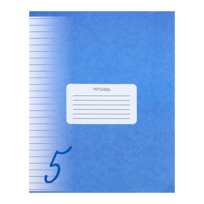Тетрадь 12 листов в линейку Calligrata "Пятёрка", обложка мелованный картон, ВД-лак, блок офсет, белизна 95%, Синяя - Фото 1