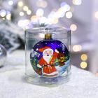 Ёлочная игрушка Шар "Дед Мороз с фонарем", 80 мм, стекло, ручная роспись - Фото 4