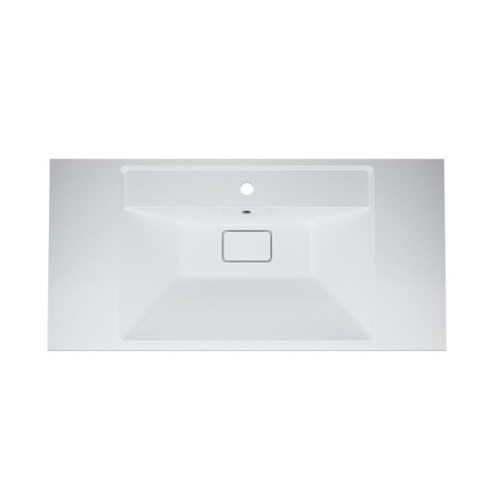Раковина AM.PM M50AWPX1001WG INSPIRE V2.0, мебельная, искусственный мрамор, перелив, белый - Фото 1