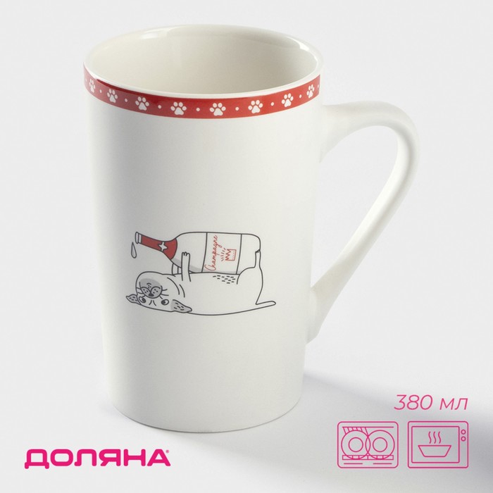 Кружка Доляна «Пятница», 380 мл, фарфор, белая - Фото 1