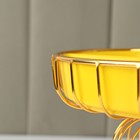 Менажница керамическая 3 ячейки на металлической подставке «Богема», 22×14 см, цвет жёлтый - фото 4331585