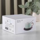 Чайная пара керамическая с ложкой «Улун», 2 предмета: чашка 280 мл, блюдце d=13 см, цвет светло-зелёный - Фото 4