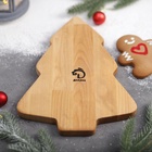 Менажница новогодняя Доляна «Ёлка», 3 секции, 30×20×1.8 см, пропитана маслом, дерево берёза 7314699