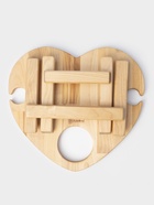 Столик - поднос для вина в форме сердца Adelica, с менажницей и складными ножками, на 2 персоны, d=30×1.8 см, дерево берёза - Фото 9