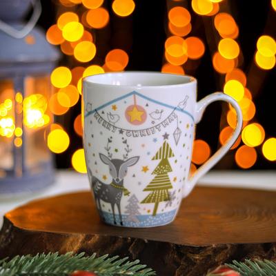 Кружка фарфоровая Доляна «Серебряное копытце», 350 мл