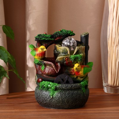 Фонтан «Птички у мельницы», 13.5×9.5×20 см, с подсветкой