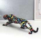 Сувенир полистоун "Чёрная пантера" чёрная, брызги краски 13х13х45 см - фото 21338963