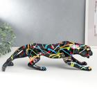 Сувенир полистоун "Чёрная пантера" чёрная, брызги краски 13х13х45 см - фото 21338964