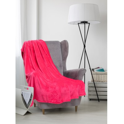 Плед Этель корал 1.5 сп 150х200 см, 100% п/э, корал-флис, 230 гр/м2, фуксия