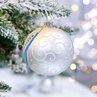 Ёлочная игрушка Шар «Дед Мороз и Снегурка», 80 мм, ручная роспись, стекло - Фото 2