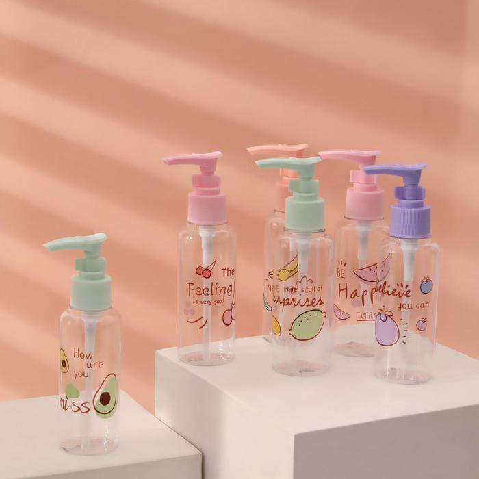 Бутылочка для хранения, с дозатором и ограничителем, 100 мл, рисунок МИКС - Фото 1