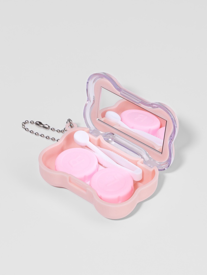 Набор для контактных линз, в футляре с зеркалом, 4 предмета, цвет МИКС - Фото 1