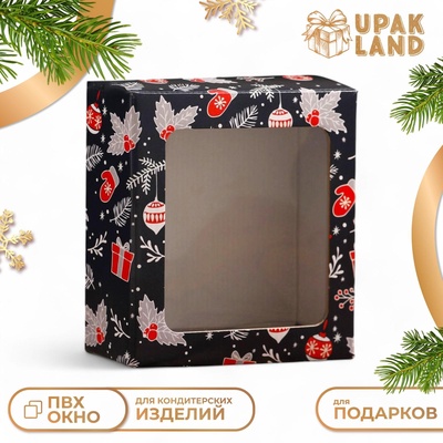 Коробка подарочная, крышка - дно, «Зимушка», 14.5×14.5×6 см