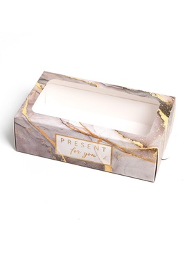 Коробка для макарун, кондитерская упаковка «Present», 18 х 10.5 х 5.5 см (комплект 5 шт)