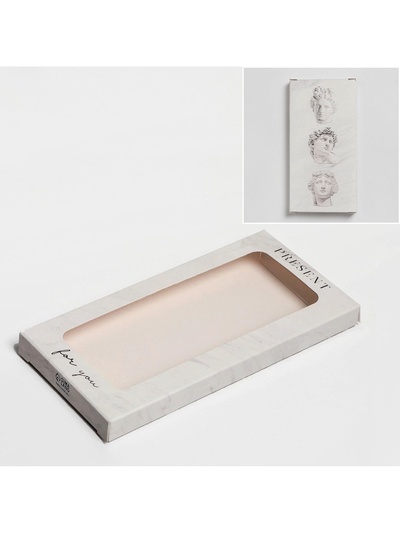 Коробка для шоколада, кондитерская упаковка, «For you», с окном, 17.3×8.8×1.5 см