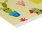 Альбом для рисования А4, 8 листов на скрепке "Кактусы", обложка мелованная бумага 120 г/м², внутренний блок 100 г/м² - Фото 3
